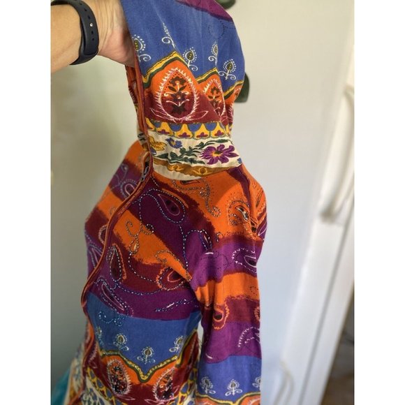 Vintage Beaded Lady Hooded Soft Shell Jacket Front Zipper Cotton 24 Karat Brand - Picture 5 of 15